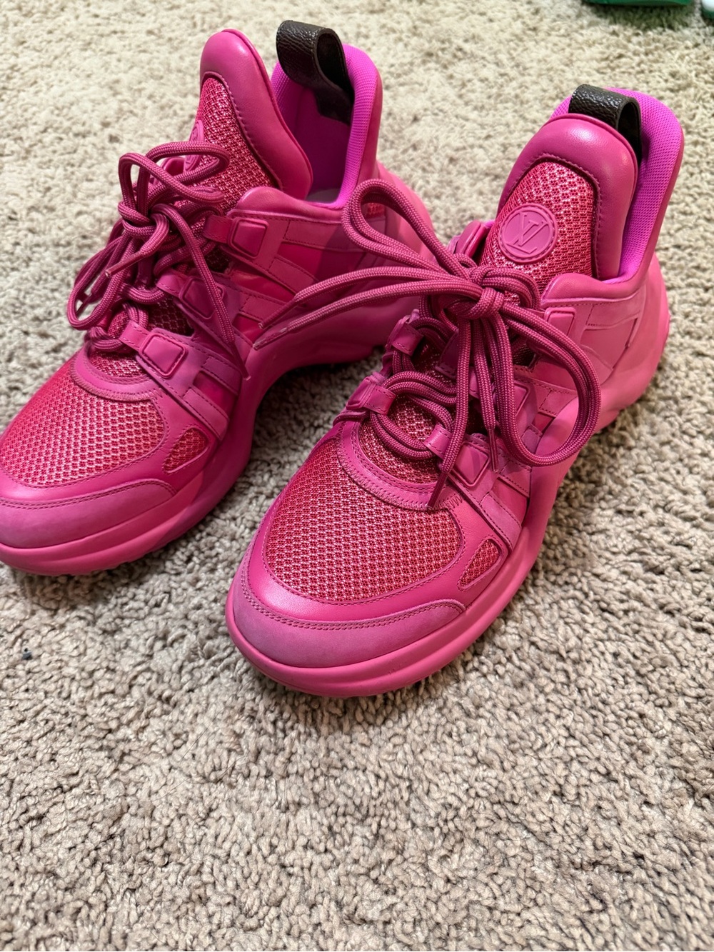 Louis Vuitton Vivid Pink Chunky Sneakers - Picture 2 of 4